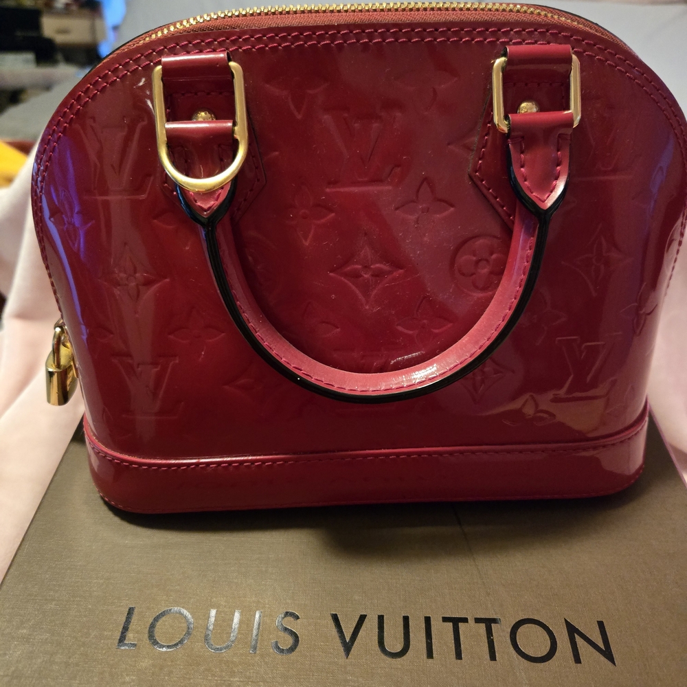 Louis Vuitton Vernis Alma BB Cherry Satchel